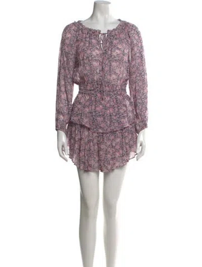 Pre-owned Loveshackfancy Floral Print Mini Dress In Pink
