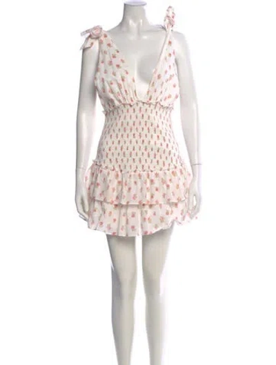 Pre-owned Loveshackfancy Floral Print Mini Dress In Pink