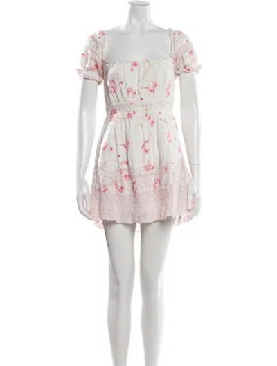 Pre-owned Loveshackfancy Floral Print Mini Dress In Pink