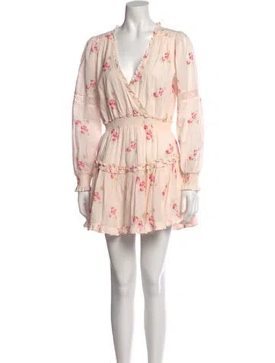 Pre-owned Loveshackfancy Floral Print Mini Dress In Pink