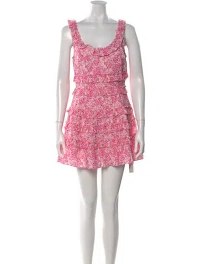 Pre-owned Loveshackfancy Floral Print Mini Dress In Pink
