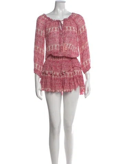 Pre-owned Loveshackfancy Floral Print Mini Dress In Pink