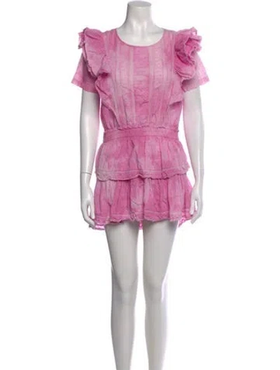 Pre-owned Loveshackfancy Floral Print Mini Dress In Pink