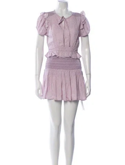 Pre-owned Loveshackfancy Floral Print Mini Dress In Pink