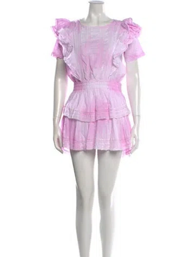 Pre-owned Loveshackfancy Floral Print Mini Dress In Pink