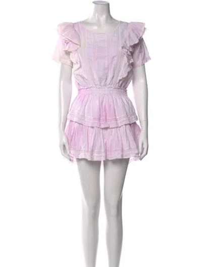 Pre-owned Loveshackfancy Floral Print Mini Dress In Pink