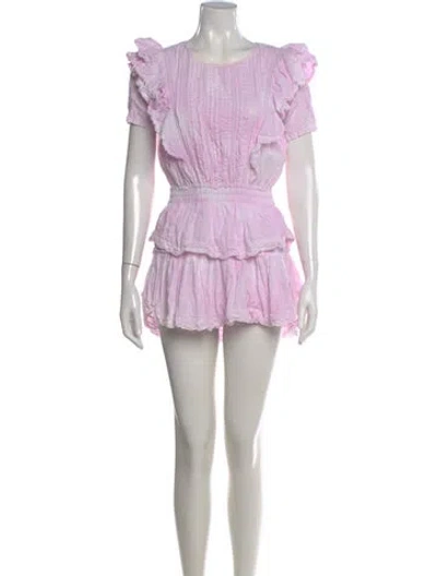 Pre-owned Loveshackfancy Floral Print Mini Dress In Pink