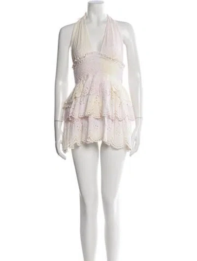 Pre-owned Loveshackfancy Floral Print Mini Dress In Pink