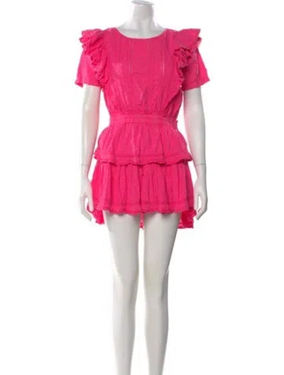 Pre-owned Loveshackfancy Floral Print Mini Dress In Pink