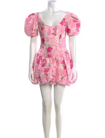 Pre-owned Loveshackfancy Floral Print Mini Dress In Pink