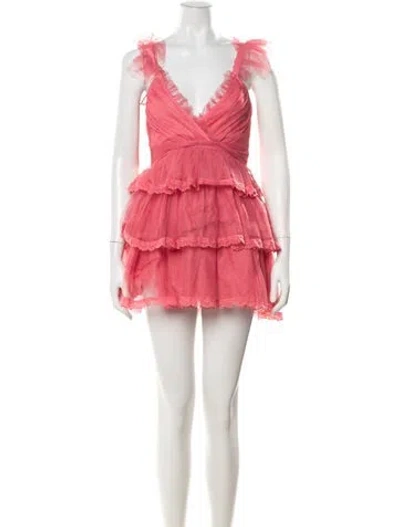 Pre-owned Loveshackfancy Floral Print Mini Dress In Pink