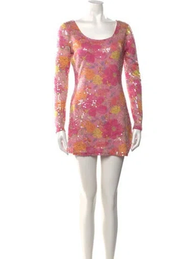 Pre-owned Loveshackfancy Floral Print Mini Dress In Pink