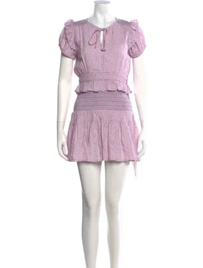 Pre-owned Loveshackfancy Floral Print Mini Dress In Pink
