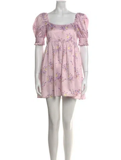 Pre-owned Loveshackfancy Floral Print Mini Dress In Pink