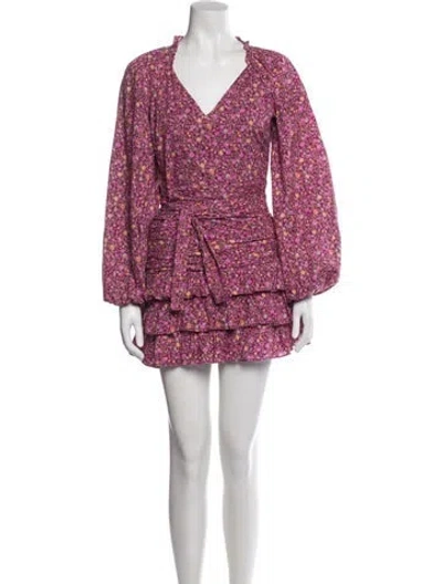Pre-owned Loveshackfancy Floral Print Mini Dress In Pink