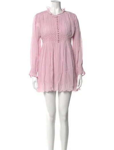 Pre-owned Loveshackfancy Floral Print Mini Dress In Pink