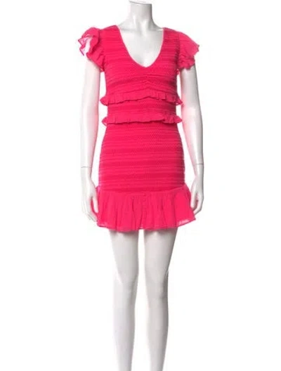 Pre-owned Loveshackfancy Floral Print Mini Dress In Pink