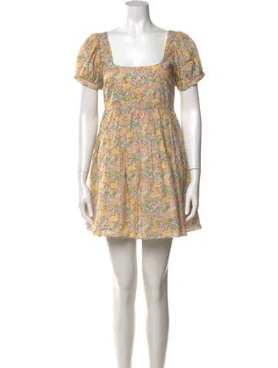 Pre-owned Loveshackfancy Floral Print Mini Dress In Pink