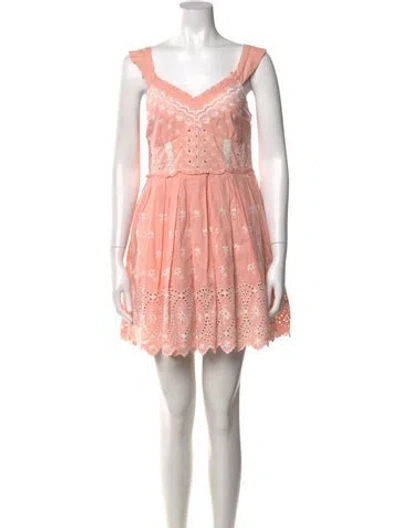 Pre-owned Loveshackfancy Floral Print Mini Dress In Pink