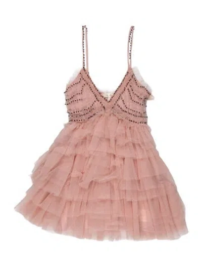 Pre-owned Loveshackfancy Floral Print Mini Dress In Pink