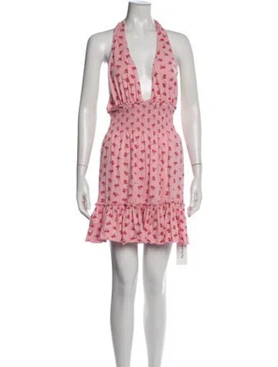 Pre-owned Loveshackfancy Floral Print Mini Dress In Pink