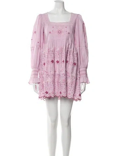 Pre-owned Loveshackfancy Floral Print Mini Dress In Pink