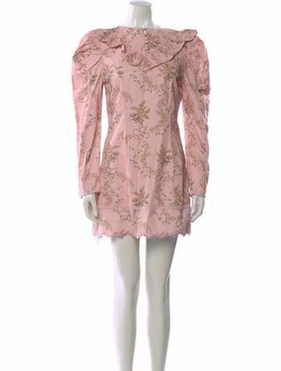 Pre-owned Loveshackfancy Floral Print Mini Dress In Pink