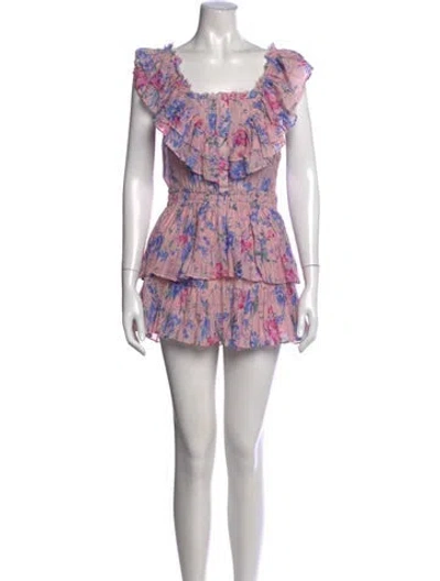 Pre-owned Loveshackfancy Floral Print Mini Dress In Pink