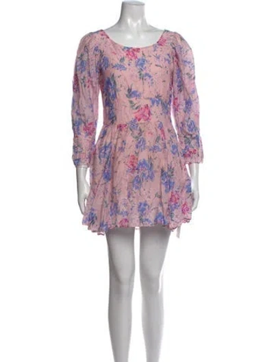 Pre-owned Loveshackfancy Floral Print Mini Dress In Pink