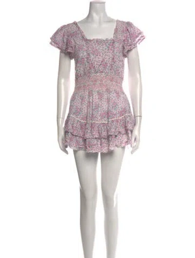 Pre-owned Loveshackfancy Floral Print Mini Dress In Pink