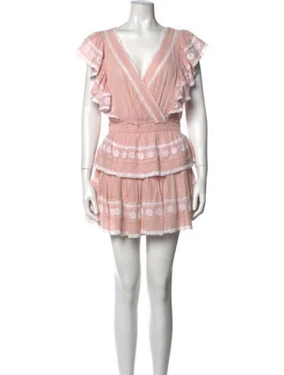 Pre-owned Loveshackfancy Floral Print Mini Dress In Pink