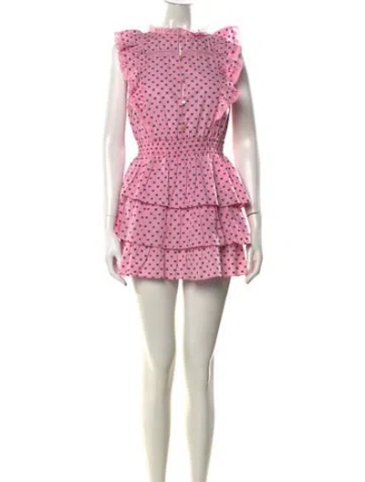 Pre-owned Loveshackfancy Floral Print Mini Dress In Pink