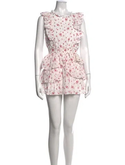 Pre-owned Loveshackfancy Floral Print Mini Dress In Pink