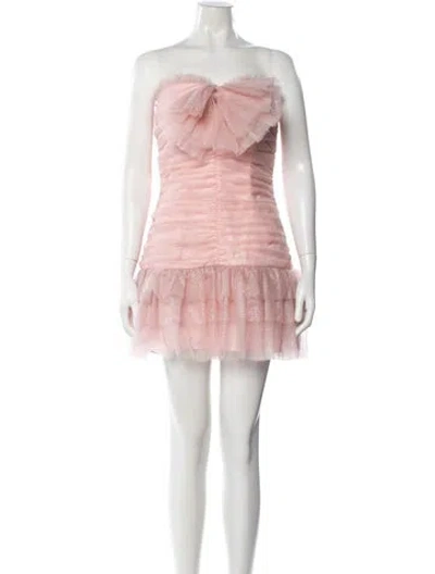 Pre-owned Loveshackfancy Floral Print Mini Dress In Pink