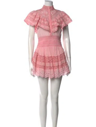 Pre-owned Loveshackfancy Floral Print Mini Dress In Pink