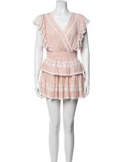 Pre-owned Loveshackfancy Floral Print Mini Dress In Pink