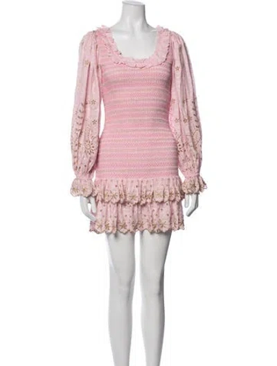 Pre-owned Loveshackfancy Floral Print Mini Dress In Pink