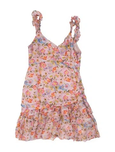 Pre-owned Loveshackfancy Floral Print Mini Dress In Pink