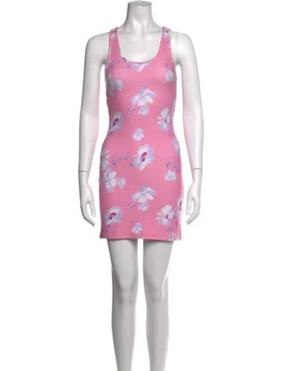Pre-owned Loveshackfancy Floral Print Mini Dress In Pink