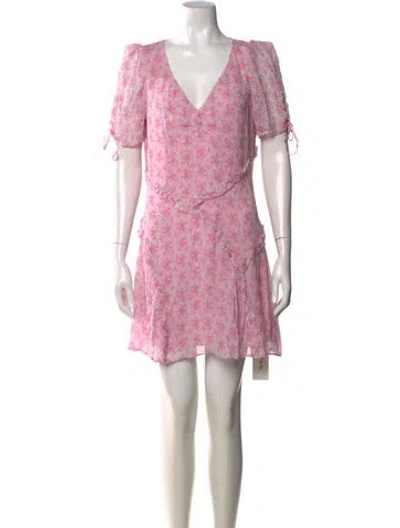Pre-owned Loveshackfancy Floral Print Mini Dress In Pink