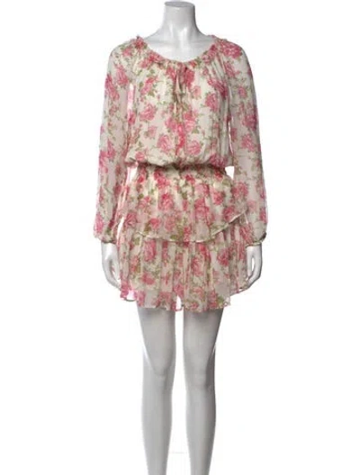 Pre-owned Loveshackfancy Floral Print Mini Dress In Pink