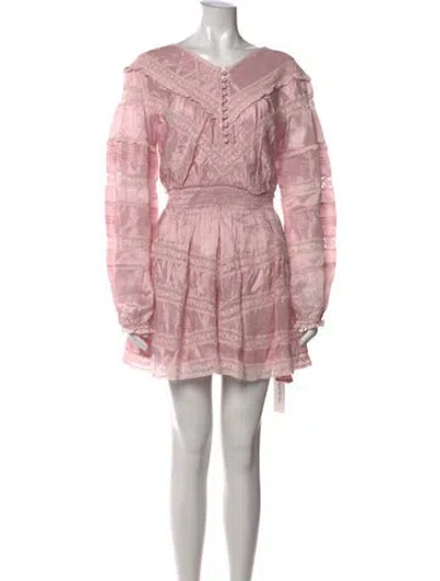 Pre-owned Loveshackfancy Floral Print Mini Dress In Pink