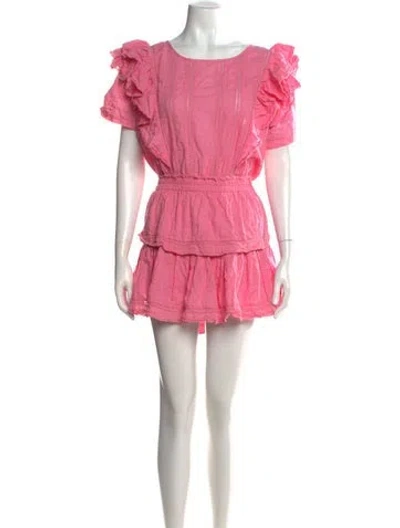 Pre-owned Loveshackfancy Floral Print Mini Dress In Pink
