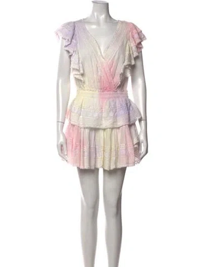 Pre-owned Loveshackfancy Floral Print Mini Dress In Pink