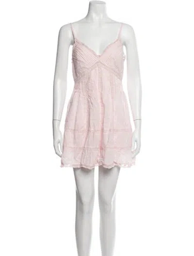 Pre-owned Loveshackfancy Floral Print Mini Dress In Pink