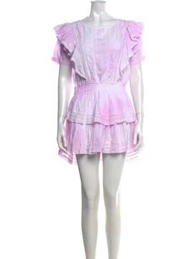 Pre-owned Loveshackfancy Floral Print Mini Dress In Pink