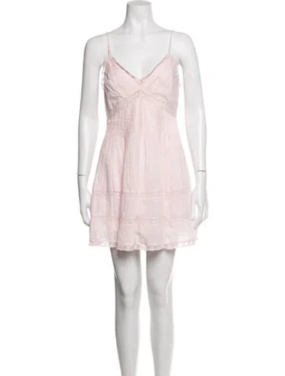 Pre-owned Loveshackfancy Floral Print Mini Dress In Pink