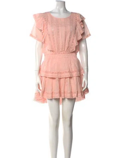 Pre-owned Loveshackfancy Floral Print Mini Dress In Pink