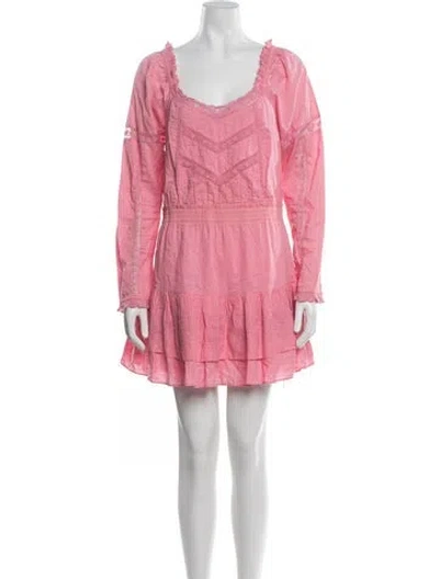 Pre-owned Loveshackfancy Floral Print Mini Dress In Pink