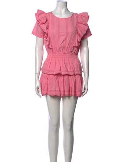 Pre-owned Loveshackfancy Floral Print Mini Dress In Pink